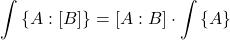 \begin{equation*} \sumbw{A}{B}  = \mc{A}{B} \cdot \sumb{A} \end{equation*}