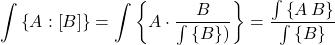 \begin{equation*} \sumbw{A}{B} =  \sumb{A\cdot\frac{B}{\sumb{B})} }= \frac{\sumb{A \, B}}{\sumb{B}} \end{equation*}