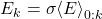 \begin{equation*} E_{k} = \sigma \ex{E}_{0:k} \end{equation*}