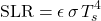 \begin{equation*} \SLR = \emis \,\sigma \,\tsurf^4 \end{equation*}
