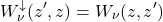 \begin{equation*} W^\downarrow_{\nu}(z^\prime, z) = W_{\nu}(z, z^\prime) \end{equation*}