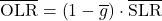 \begin{equation*} \xglob\OLR =  \left(1 - \ngheg \right) \cdot \xglob\SLR \end{equation*}