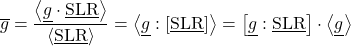 \begin{equation*} \ngheg = \frac{\ex{\nghel \cdot \xloc\SLR}}{\ex{\xloc\SLR}} = \exw{\nghel}{\xloc\SLR} =  \mc{\nghel}{\xloc\SLR} \cdot \ex{\nghel} \end{equation*}