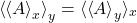 \begin{equation*} \ex{\ex{A}_x}_y = \langle\ex{A}_y\rangle_x \end{equation*}