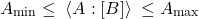 \begin{equation*} A_\mathrm{min} \leq  \; \exw{A}{B} \; \leq A_\mathrm{max} \end{equation*}