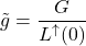 \begin{equation*} \nghe = \frac{G}{L^\uparrow(0)} \end{equation*}