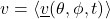 \begin{equation*} \tveb  = \ex{\xloc\tveb(\theta,\phi,t)} \end{equation*}